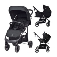 Carrito de bebé tres piezas Oslo 2 Negro Asalvo