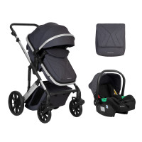 Carrito de bebé 3 en 1 Convertible Darling Gris Oscuro Kikkaboo
