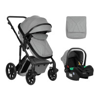 Carrito de bebé 3 en 1 Convertible Darling Gris Claro Kikkaboo