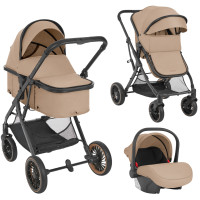 Carrito de bebé 3 en 1 Convertible One Beige Kikkaboo