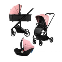 Carrito de Bebé tres piezas Trío Newton Rosa Ballet Asalvo