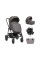 Cochecito 3 en 1 Modena Gris Oscuro Kikkaboo con capazo, silla de auto y silla de paseo