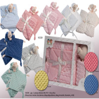 Set regalo manta y doudou de topos GAMBERRITOS, artículo 10339