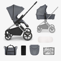 Carrito de bebé 2en1 con capazo Kara Gris Kikaboo
