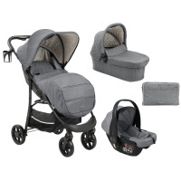 Carrito de bebé 3 en 1 Selina Gris Claro Kikkaboo