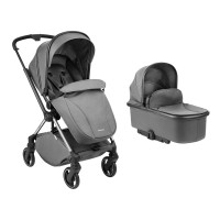 Carrito de bebé 2en1 con capazo Lanah Gris Kikkaboo
