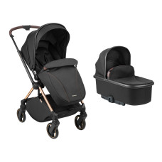 Carrito de bebé 2en1 con capazo Lanah Negro Kikkaboo