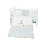 Juego de cama 6 piezas 60/120 con chichonera Stripy Friends Kikkaboo