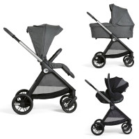 Carrito de bebé 3en1 Bellagio BLACK SATIN Chicco con capazo Flexi y First-Seat Recline