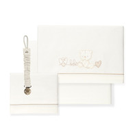 Triptico Cuna Corazón Oso Bebé + Broche