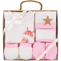 Set regalo para recién nacido 5 piezas 100% algodon PARACAIDAS  Rosa