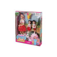 Muñeca con dos niños y carroza 03-8088