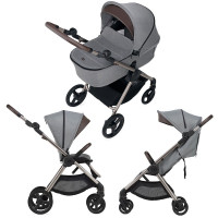 Carrito de bebé 2 en 1 Anex IQ Premium Pure. Tres funciones: cochecito dúo y silla ligera de paseo.