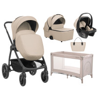 Комплект: Коляска 3 в 1 Modena  Beige + Детская кроватка манеж So Gifted