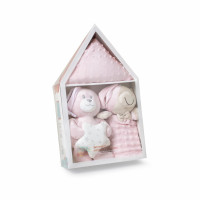Set de regalo 3 piezas Casita Rosa – Peluche, Manta y Dou Dou