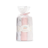 Gasas 80x80 Pack 3 – Modelo Elefantes y Estrellas Rosa