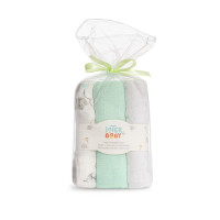 Gasas 80x80 Pack 3 – Modelo Elefantes y Estrellas Verde