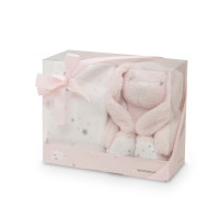 Interbaby Set Peluche + Manta Mod. Conejo Rosa – Ternura y Calidez para tu Bebé
