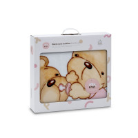 Manta de cuna Interbaby Sedalina Parejita Osos Rosa 00992-02