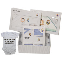 Set de regalo personalizado para bebé Real Madrid – Azul – 10 piezas