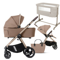 Pack ahorro: Carrito de bebé 2 en 1 beige  + minicuna colecho CARRELLO Luna