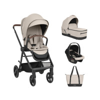 Детская коляска 3 в 1 с люлькой Mia Beige