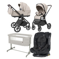 Pack ahorro: Carrito de bebé 2 en 1 CARRELLO Ultra 6527 + Silla de auto Kikkaboo  0-12 años + minicuna colecho CARRELLO Luna