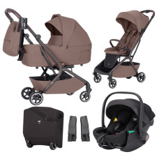 Carrito de bebé 3 en 1 CARRELLO Magia CRL-6555 Glace Pink + Silla de auto (Grupo 0) Vega Light