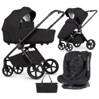 Pack ahorro: Carrito de bebé 2 en 1 VENICCI CLARO Negro+ Silla de auto Kikkaboo  0-12 años
