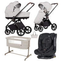 Pack ahorro: Carrito de bebé 2 en 1 VENICCI CLARO Vanilla+ Silla de auto Kikkaboo  0-12 años+ minicuna colecho CARRELLO Luna