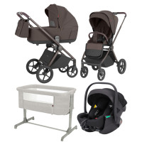 Pack CARRELLO: Carrito de bebé 2 en 1 CARRELLO Ultra 6527 Chestnut Beige+ Silla de auto Vega (Grupo 0+) + minicuna colecho Luna