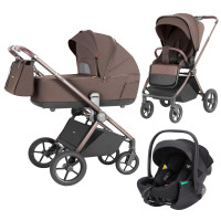 Carrito de bebé 3 en 1 CARRELLO Ultra 6527 Chestnut Beige. Capazo, silla de paseo y grupo 0
