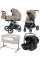 Pack CARRELLO: Carrito de bebé 2 en 1 CARRELLO Ultra 6527 Floral Beige+ Silla de auto Vega (Grupo 0+) + minicuna colecho Luna