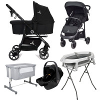 Pack Ahorro Asalvo: Carrito  3 en 1 + cuna colecho + bañera con patas y reductor