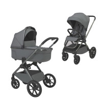 Carrito de bebé Espiro Clodi 7 Chic Gray – 0-22 kg, suspensión avanzada y ruedas de gel