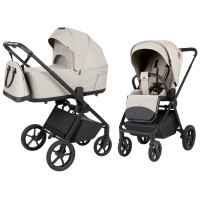 Коляска 2 в 1 CARRELLO Ultra F CRL-6556 Milk Grey со складной люлькой
