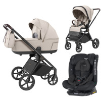 Pack ahorro: Carrito de bebé 2 en 1 CARRELLO Ultra Ice Grey + Silla de auto Kikkaboo  0-12 años
