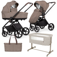 Pack ahorro: Carrito de bebé 2 en 1 VENICCI CLARO Almond + minicuna colecho CARRELLO Luna