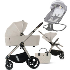 Pack ahorro: carrito de bebé 2 en 1 Dada Flux Almond + hamaca balancín automática