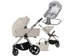 Pack ahorro: carrito de bebé 2 en 1 Dada Flux Almond + hamaca balancín automática