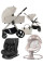 Pack ahorro: Carrito de bebé Dada Flux Almond 2 en 1 + Silla de coche i-Hike i-SIZE 0-12 años + Hamaca balancín automática