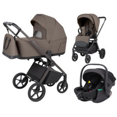 Carrito de bebé 3 en 1 CARRELLO Ultra F CRL-6557 Sugar Brown. Capazo plegable, silla de paseo y grupo 0