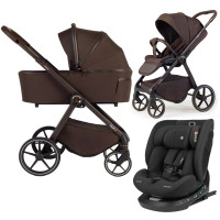 Pack ahorro: Carrito de bebé Dada Flux Chocolate 2 en 1 + Silla de coche i-Hike i-SIZE 0-12 años  ENVÍO EN SEPTIEMBRE.