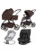 Pack ahorro: Carrito de bebé Dada Flux Chocolate 2 en 1 + Silla de coche i-Hike i-SIZE 0-12 años + Hamaca balancín automática