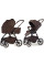 Pack ahorro: Carrito de bebé Dada Flux Chocolate 2 en 1 + Silla de coche i-Hike i-SIZE 0-12 años + Hamaca balancín automática