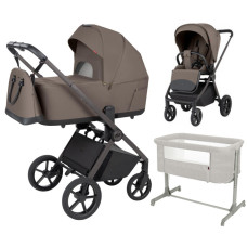 Pack CARRELLO: Carrito de bebé 2 en 1 Ultra F CRL-6556 Sugar Brown con capazo plegable+ minicuna colecho Luna