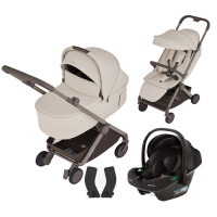 Carrito 2 en1 ANEX AIR-Q Vanille con capazo plegable + Grupo 0 i-Prime (40-87 cm) + adaptadores