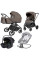 Pack: Carrito de bebé 2 en 1 Ultra F CRL-6557 Sugar Brown con capazo plegable+ Silla de auto Vega (Grupo 0+) + hamaca balancín automática