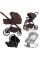 Pack ahorro: Carrito de bebé 2 en 1 Dada Flux Premium Chocolate  + Silla de auto Dada  (Grupo 0+) + Hamaca balancín automática ENVÍO EN SEPTIEMBRE.