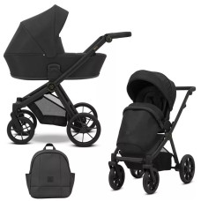 Cochecito 2 en 1 Kunert Brav BR-01 Black con chasis negro o color champán